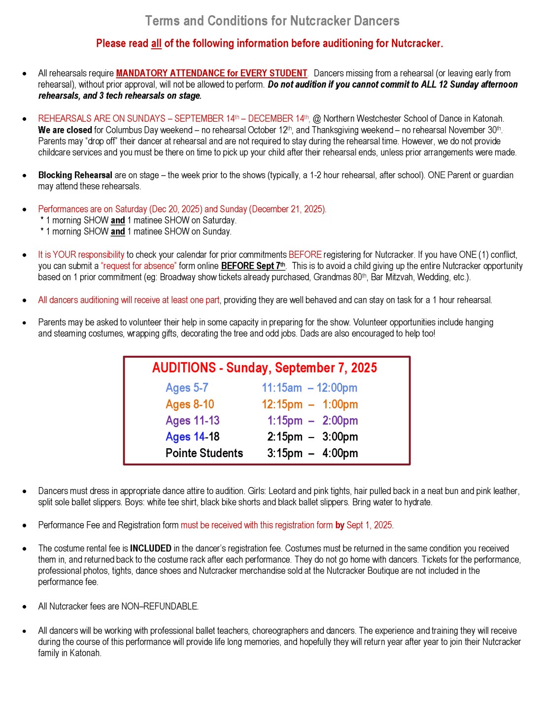 Nutcracker Terms & Conditions